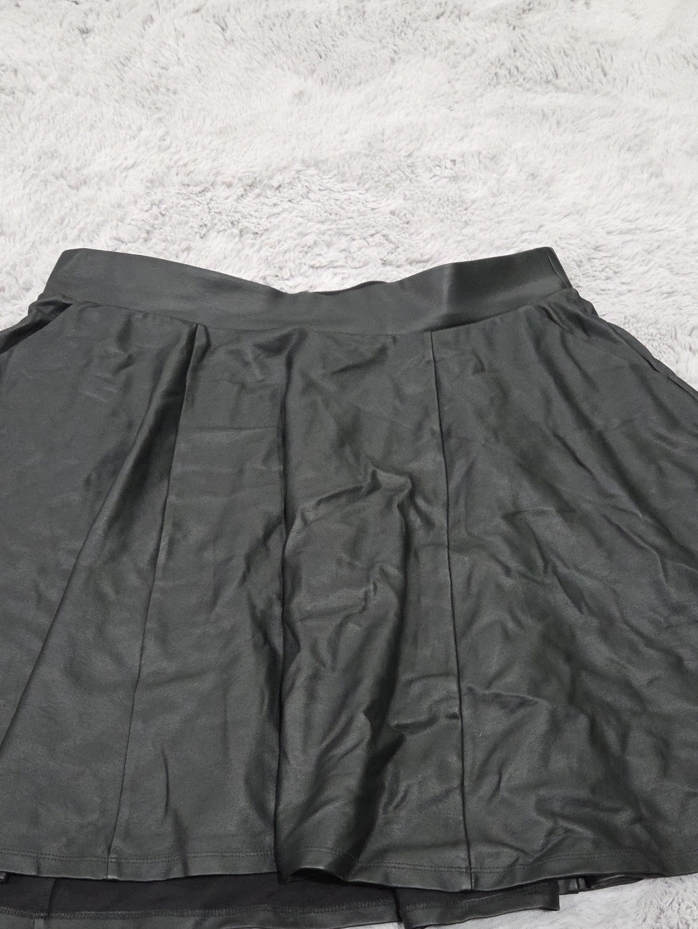 Torrid Black Faux Leather A-Line Skirt With Pockets